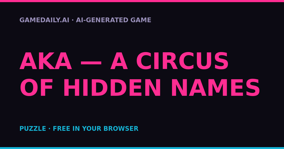 AKA — A Circus of Hidden Names — AI game thumbnail