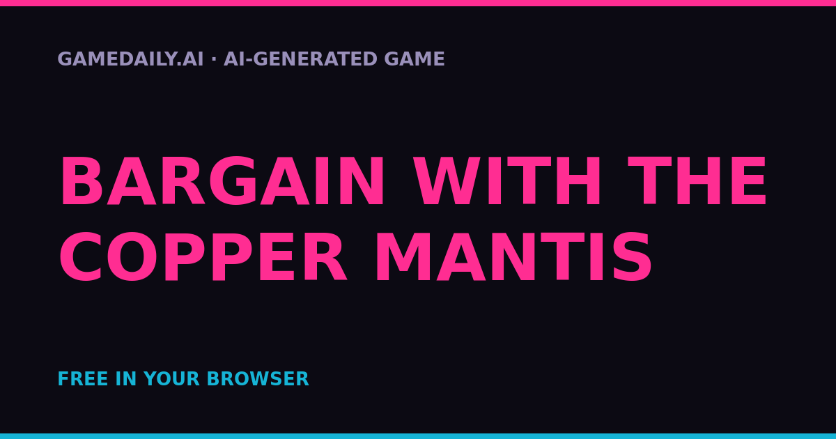 Bargain with the Copper Mantis — AI game thumbnail