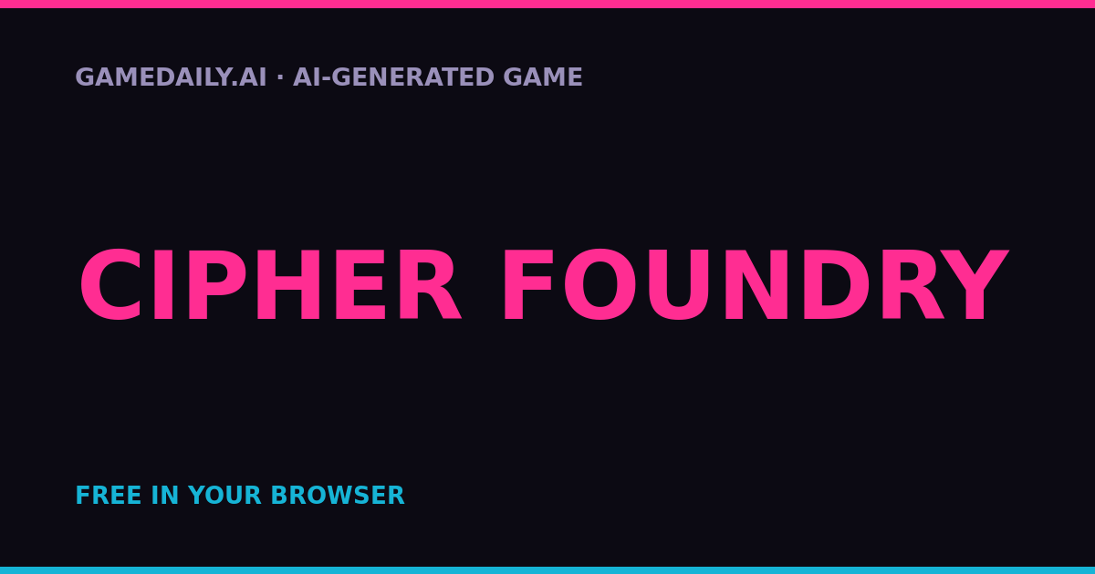 CIPHER FOUNDRY — AI game thumbnail