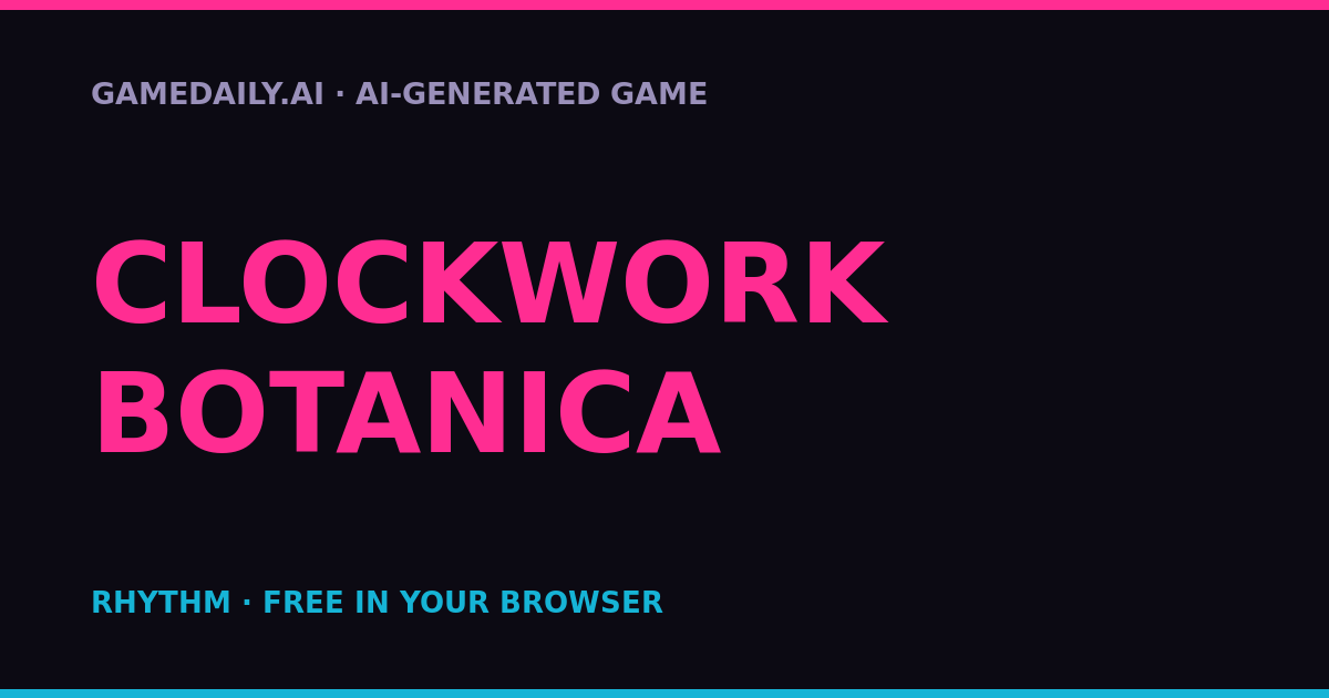 Clockwork Botanica — AI game thumbnail