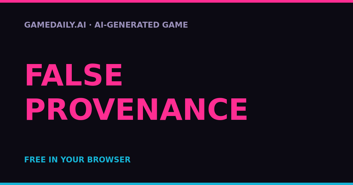 FALSE PROVENANCE — AI game thumbnail