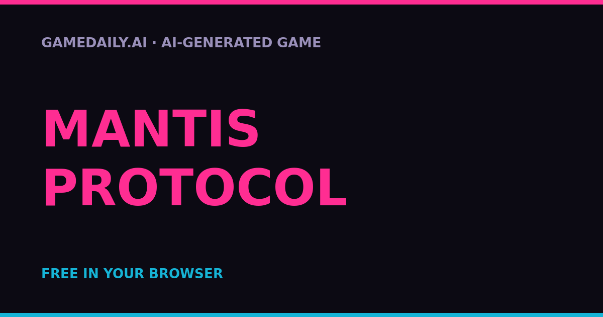 MANTIS PROTOCOL — AI game thumbnail