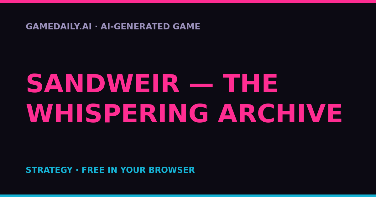 Sandweir — The Whispering Archive — AI game thumbnail
