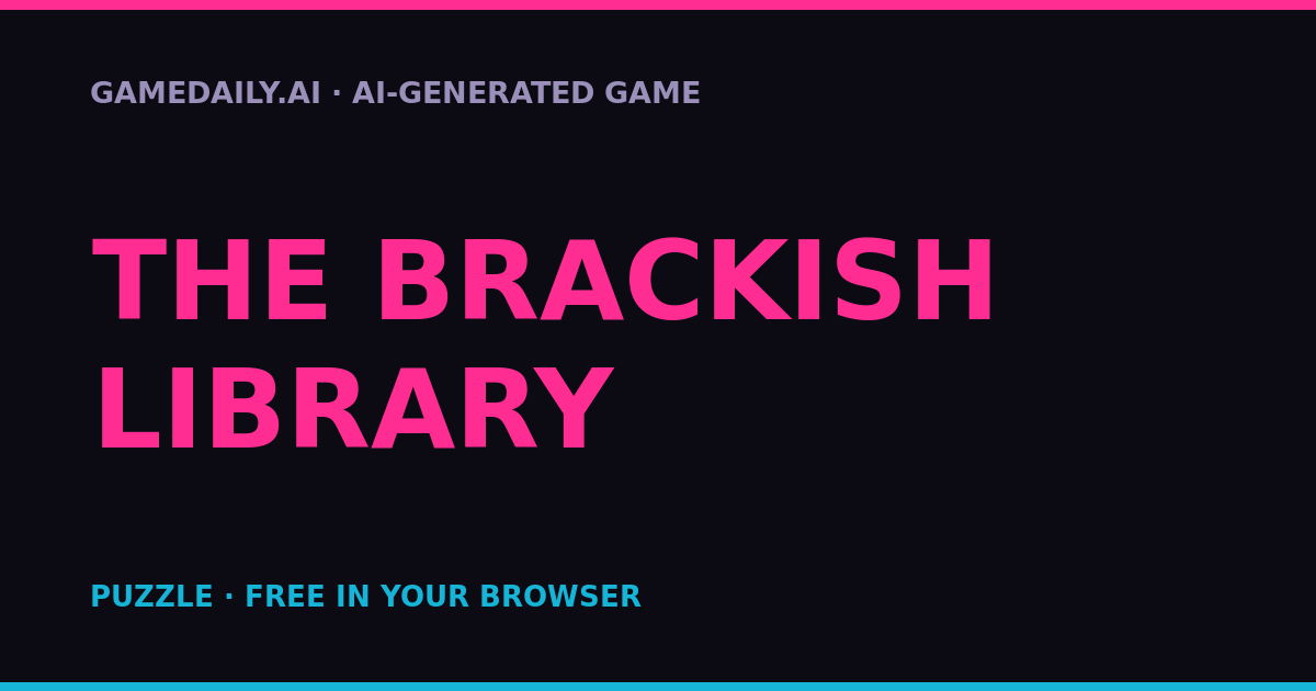 The Brackish Library — AI game thumbnail
