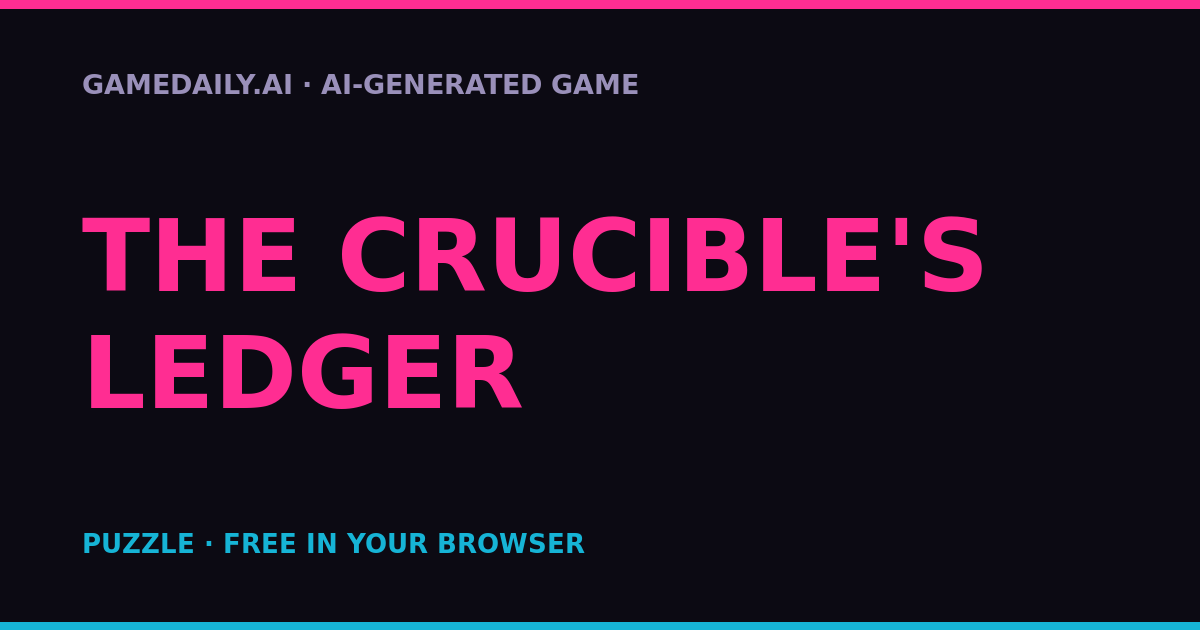 The Crucible's Ledger — AI game thumbnail
