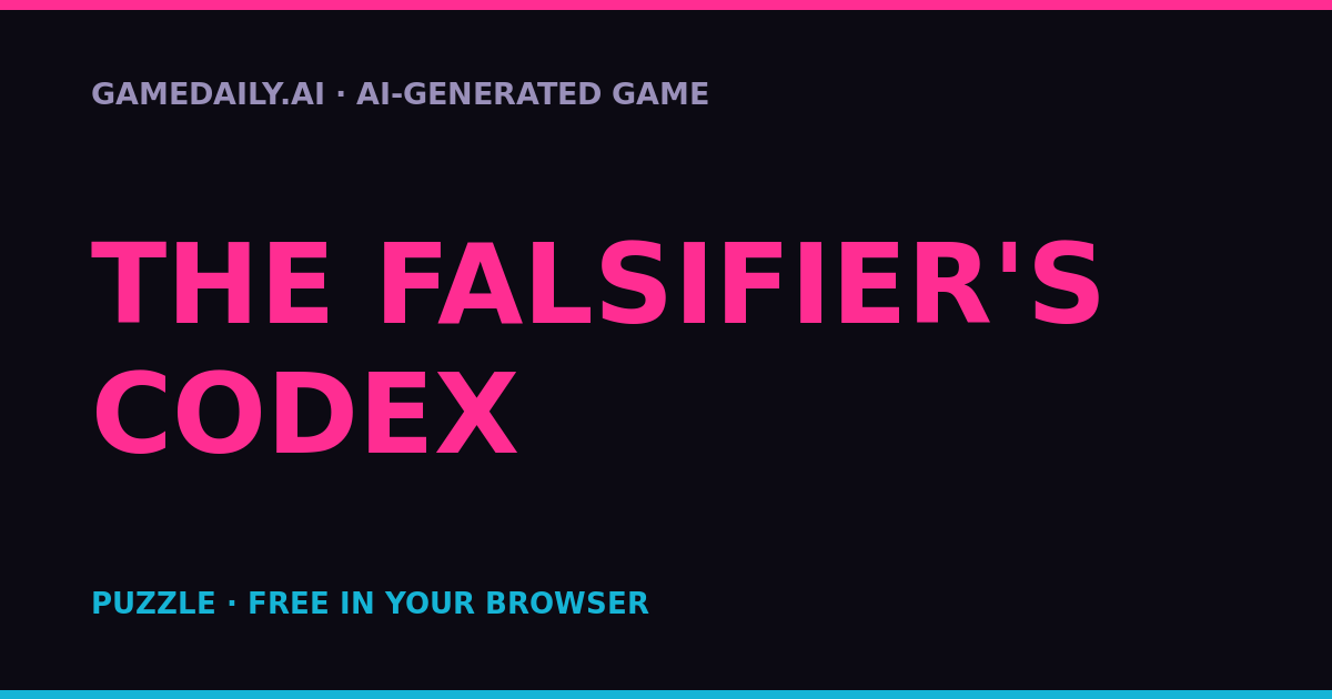 The Falsifier's Codex — AI game thumbnail