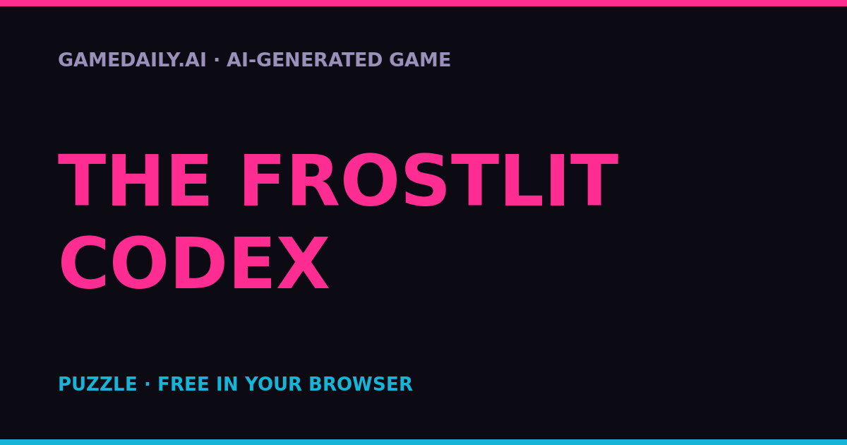 The Frostlit Codex — AI game thumbnail
