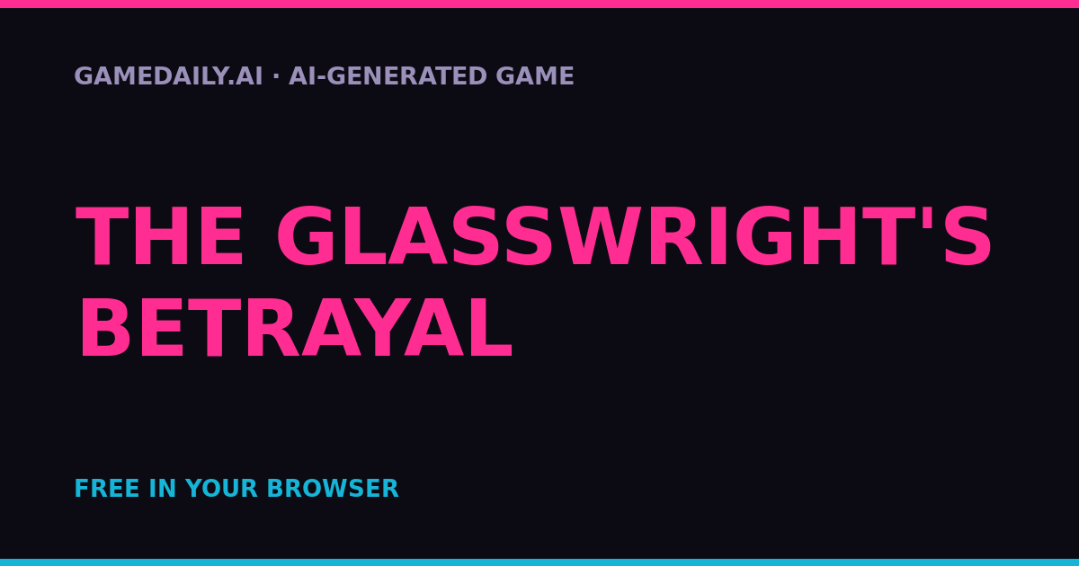 The Glasswright's Betrayal — AI game thumbnail