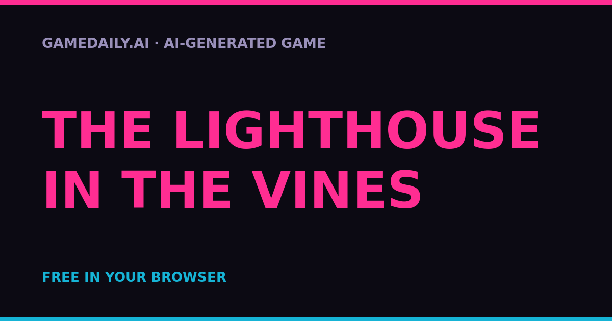 The Lighthouse in the Vines — AI game thumbnail