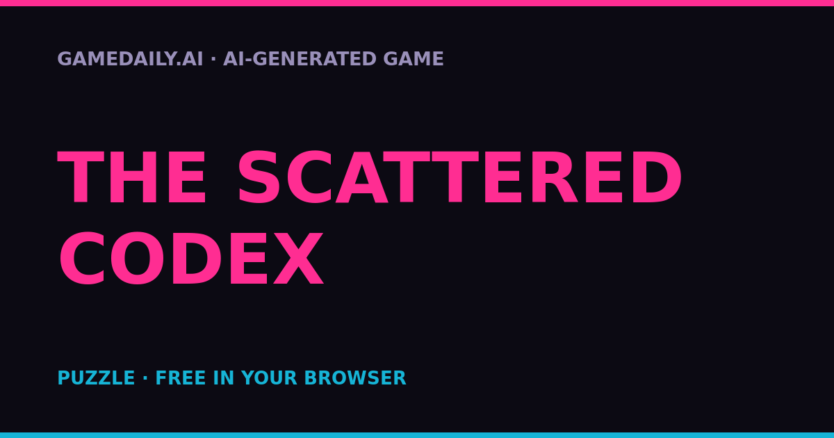 The Scattered Codex — AI game thumbnail
